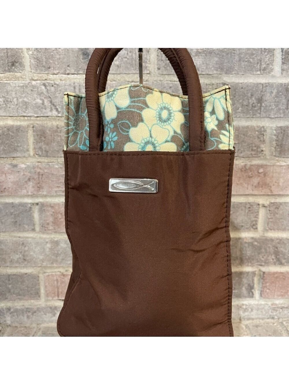 Brown Floral Tote Bag